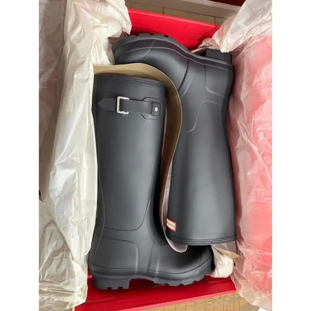 Hunter Original Tall Rain Boots Navy Rubber Wellington Men's 9 Women's 10 NIB